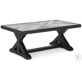 Beachcroft Black And Light Gray Outdoor Rectangular Occasional Table Set