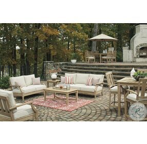 Clare View Beige Outdoor Lounge Chair with Cushion