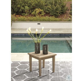 Gerianne Grayish Brown Outdoor Square End Table
