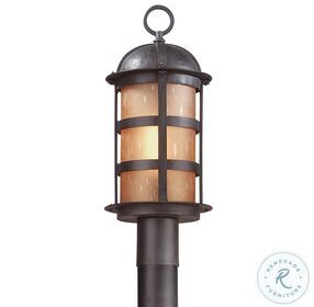 Aspen Natural Bronze 1 Light Large Post Lantern