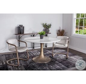 Chiavari Vintage White Leather Dining Chair Set Of 2