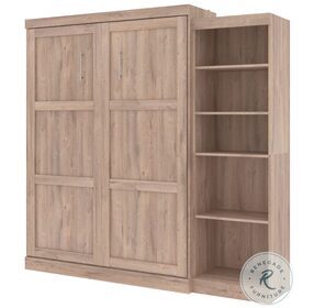 Pur Rustic Brown 90" Queen Murphy Bed with Storage Unit