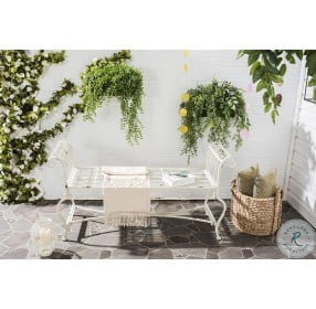 Brielle Antique White Outdoor Bench