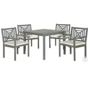 Del Mar Ash Gray And Beige 5 Piece Outdoor Dining Set