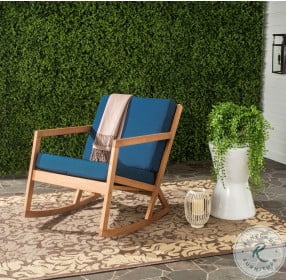 Vernon Natural And Navy Outdoor Rocking Chair