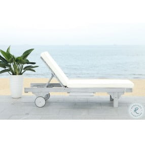 Newport Ash Gray And Beige Outdoor Chaise Lounger