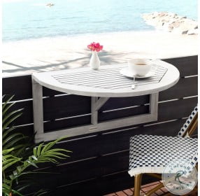 Owens Natural Balcony Hanging Half Outdoor Console Table