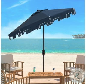 Zimmerman Navy UV Resistant Tilt Outdoor Umbrella With Flap