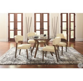 Paxton Nutmeg Round Glass Dining Table