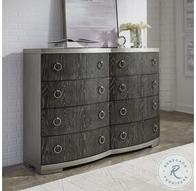 Eve New Black And Aged Silver 8 Drawer Dresser