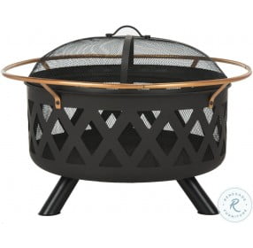 Bryce Copper And Black Round Outdoor Fire Pit