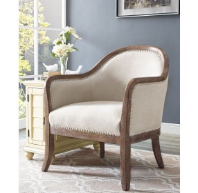 Quilted Beige Accent Chair