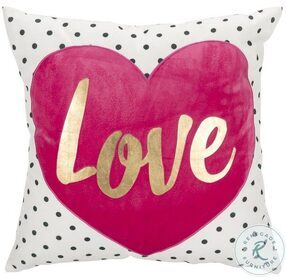 Pure Love White and Pink Pillow