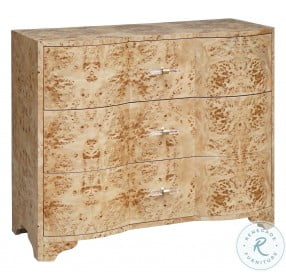 Plymouth Burl Wood 3 Drawers Chest