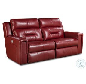 Excel Burpee Leather Power Reclining Living Room Set