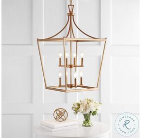 Vallor Gold Painted 8 Light Pendant