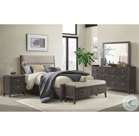 Portia Brushed Brindle Queen Upholstered Panel Bed