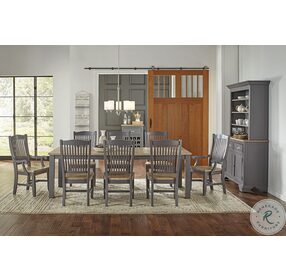 Port Townsend Grey And Seaside Pine 92" Extendable Rectangular Leg Dining Table