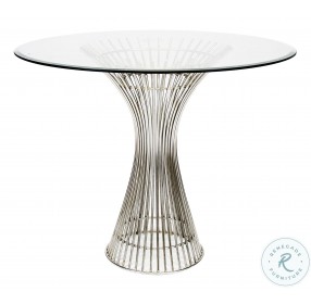 Powell Polished Stainless 36" Side Table