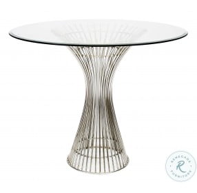 Powell Polished Stainless 42" Side Table
