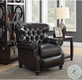 Presidential Stetson Coffee Leather Recliner