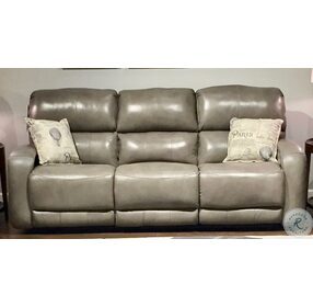 Fandango Gunmetal Leather Double Reclining Sofa