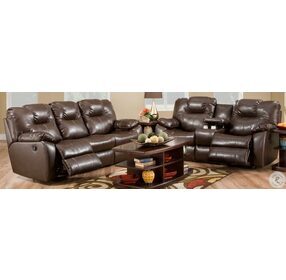 Avalon Dark Roast Leather Double Reclining Sofa