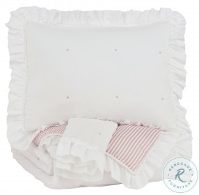 Jenalyn Light Pink And White Full Size Comforter Set