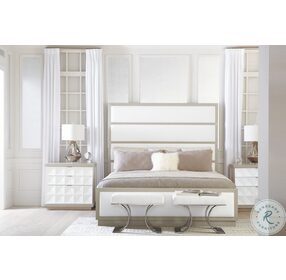 Axiom Linear Gray Queen Upholstered Panel Bed