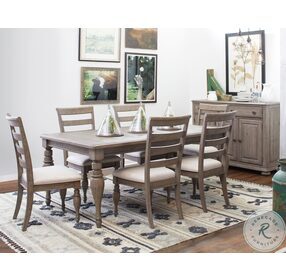 Danbury Heavily Distressed Weathered Pine Leg Dining Table