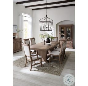 Lawsons Creek Weathered Oak Trestle Extendable Dining Table