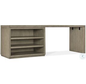 Linville Falls Soft Smoked Gray 84" Home Office Set with Open Desk Cabinet