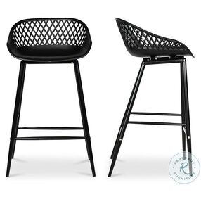 Piazza Black Outdoor Counter Height Stool