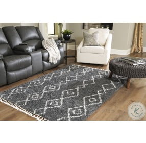 Maysel Charcoal And White Large Rug