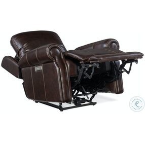 Eisley Brown Leather Power Recliner with Power Headrest and Lumbar