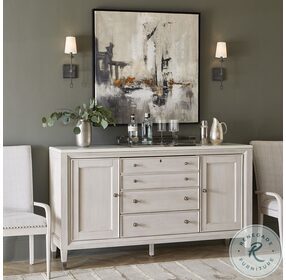 Ashby Place Reflection Gray 3 Drawer Buffet with Cabinets
