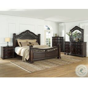 Monte Carlo Lustrous Cocoa Queen Poster Bed