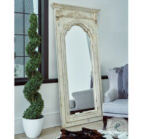 Reba Antique White Vertical Floor Mirror