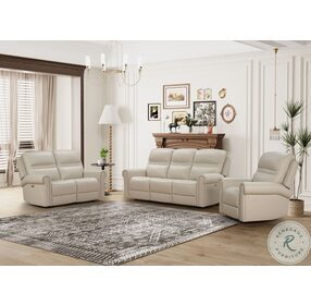 Remington Shoreline Cream Power Reclining Sofa with Power Headrests And Drop Down Table
