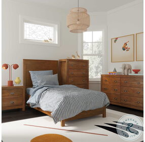 Asheville Acorn Wooden Twin Panel Bed