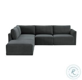 Willow Charcoal Velvet Modular LAF Sectional