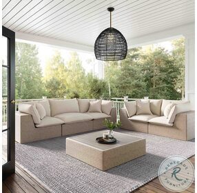 Cali Natural Wicker Outdoor Modular Sofa