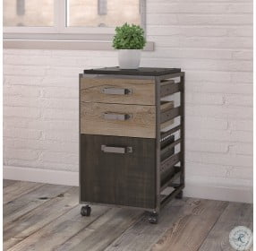 Refinery Rustic Gray 3 Drawer Mobile File Cabinet