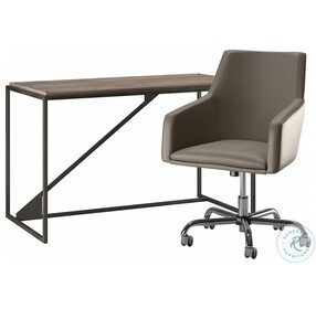 Refinery Rustic Grey 50" Industrial Desk and Chair Set