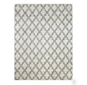 Acanthus Light Gray and Blue Small Area Rug