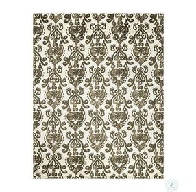 Acanthus Beige and Brown Small Area Rug