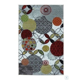 Greenville Blue and Red Floral Small Area Rug