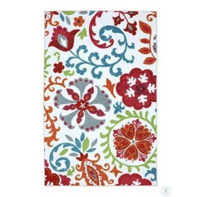 Greenville White and Blue Small Area Rug