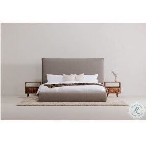 Luzon Graystone Tall Queen Upholstered Panel Bed