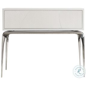 Montoya Frosted Pearl And Polished Stainless Steel Nightstand